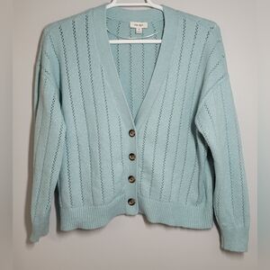 On 34th V-Neck Button Sweater 2X Turquoise New condition